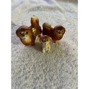3 1960's vintage pekingese family miniature dogs bone china made in japan